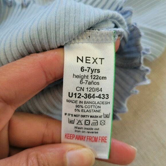 Next Pale Blue Ribbed Wrap Top - Picture 8 of 9